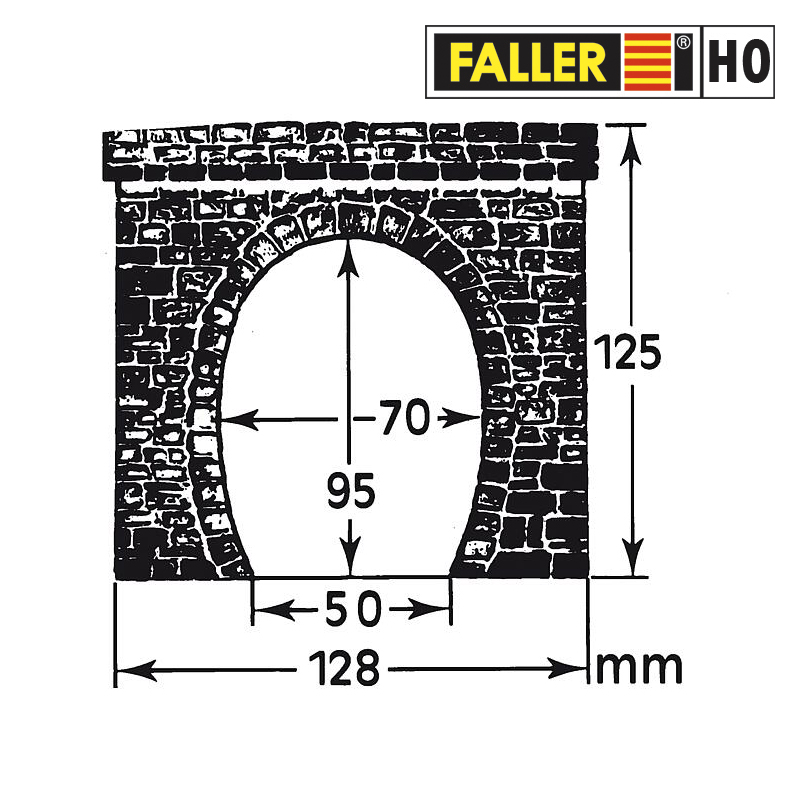 H0 Faller 120563 tunelový portál jednokolejný, oblouk