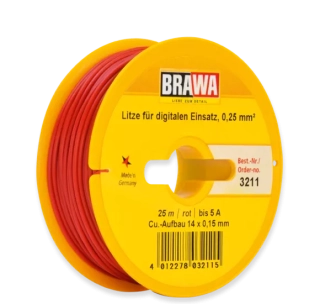BRAWA 3211 Kabel 0,25x25m červený