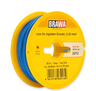 BRAWA 3213 Kabel 0,25x25m modrý