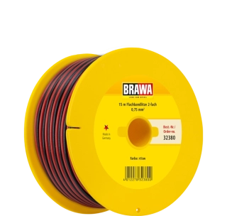 BRAWA 32380 Kabel 2x0,75x15m červená/černá