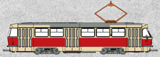 H0 Brekina 64500 tramvaj Tatra, červená/krémová