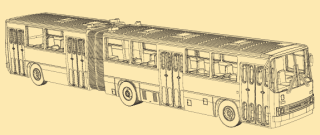 TT Auhagen 66063 IKARUS 280 kloubový autobus TT 1:120