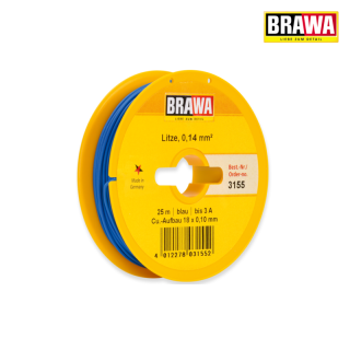 BRAWA 3155 Kabel 0,14x25m modrý